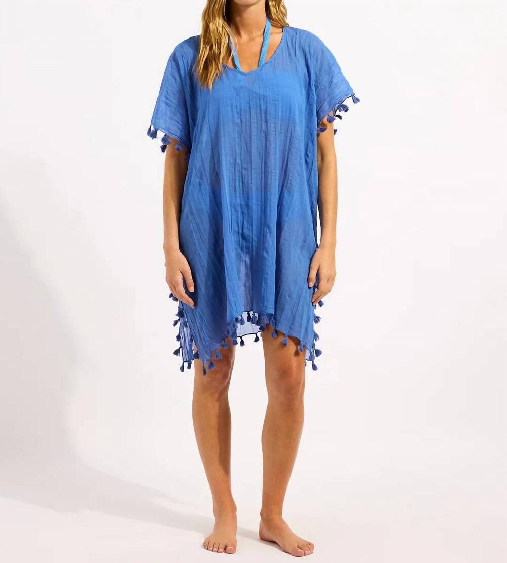 NEW SEAFOLLY amnesia kaftan coverup in sapphire